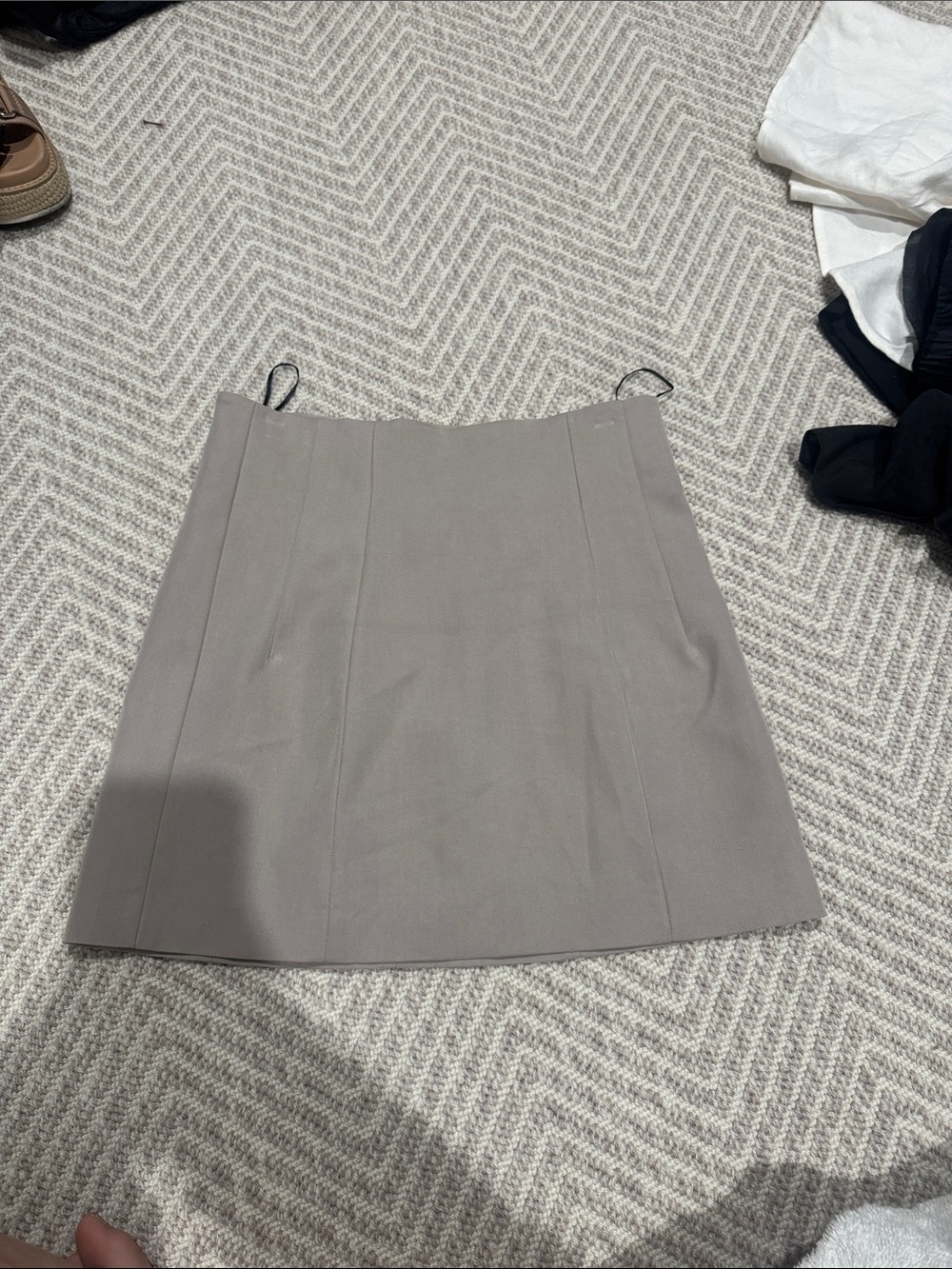Zara Taupe Panel A-Line Mini Skirt